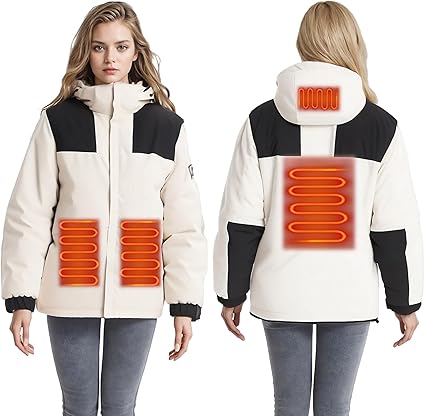 Monave Giacca Riscaldato Piumino Riscaldato Uomo Donna 4 Grande Area Elementi Riscaldanti in Grafene, 3 Livelli di Temperatura, Gilet Riscaldato (Nessun power bank incluso)