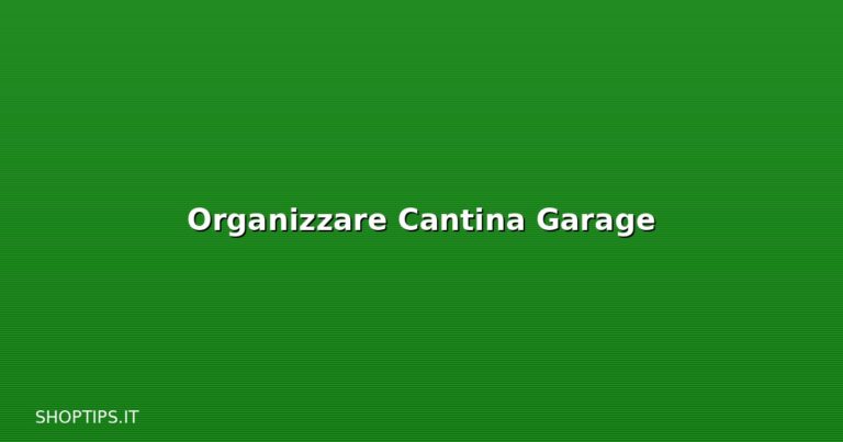 Organizzare Cantina Garage - Shoptips.it