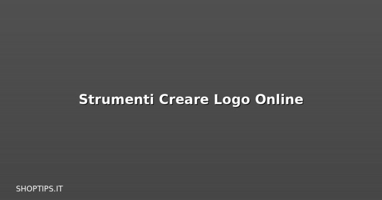 Strumenti Creare Logo Online - Shoptips.it