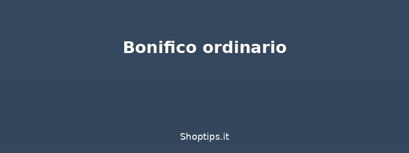 Bonifico ordinario - Fare un bonifico: guida a tipo - Shoptips.it