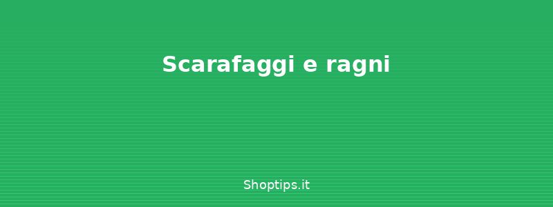 Scarafaggi e ragni - Allontanare gli insetti da cas - Shoptips.it