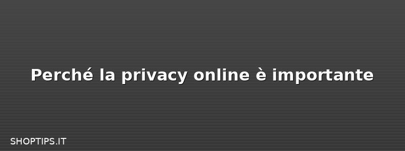 Perché la privacy online è importante