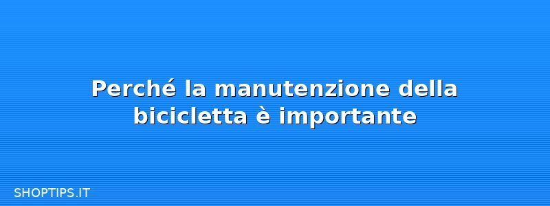 Perché la manutenzione della bicicletta è importante