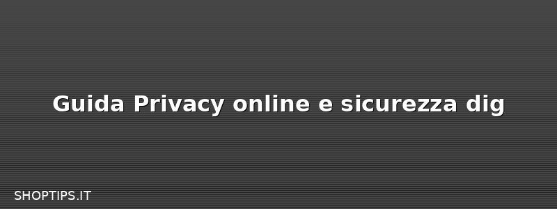 Guida Privacy online e sicurezza dig