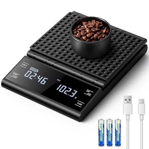 BKXCHA Bilancia da Caffè con Timer, Bilancia di Precisione da 5 kg/0,1 g