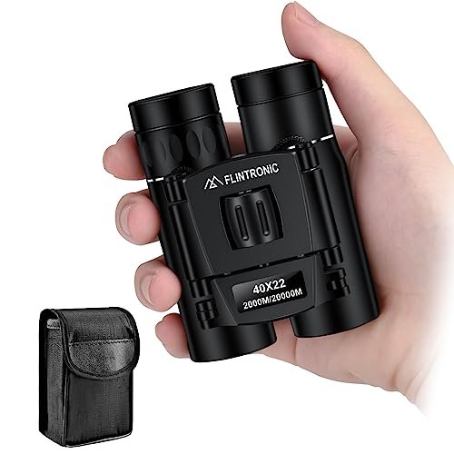 Flintronic Mini binocolo 40 x 22 HD, impermeabile, portatile, pieghevole, compatto, tascabile, piccolo e leggero, per adulti, caccia, visite turistiche, bird watching, escursionismo