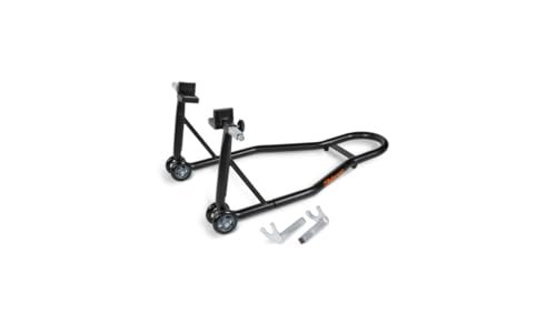 BETA 3040C, Cavalletto alzamoto Posteriore Regolabile, cavalletto Moto Professionale con attacchi a Piastra e Quattro Ruote in Gomma termoplastica