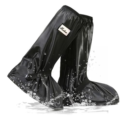 Raisand Copriscarpe Impermeabili Moto Riutilizzabile Copri Scarpe per Pioggia Copristivali Impermeabili, Catarifrangenti con Cerniera,Adatto a Uomini e Donne,Pesca e Sport All'Aria Aperta (XXL)