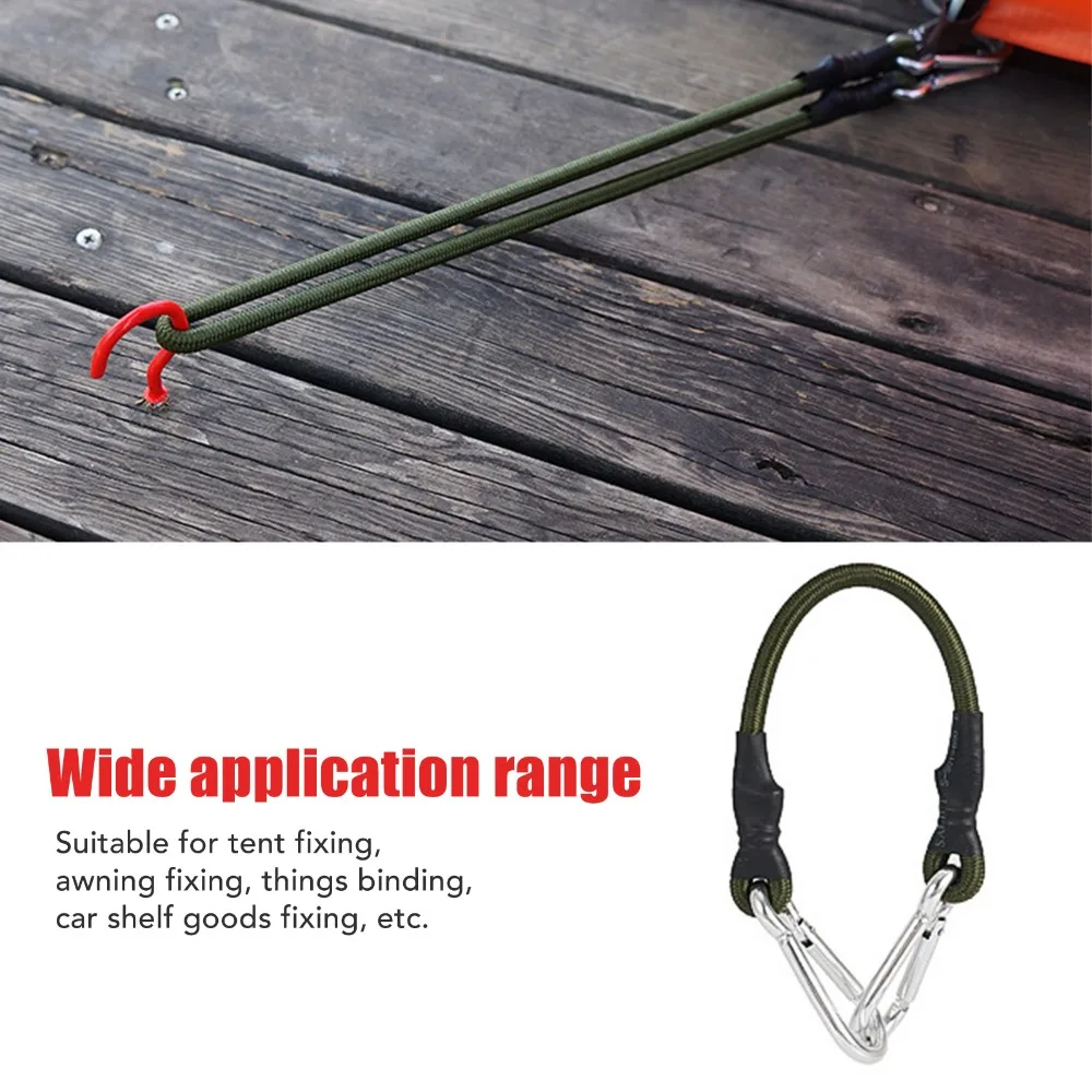 Corde elastiche resistenti e durevoli con moschettoni Cinghie di corda elastica extra resistenti Corda elastica impermeabile Tenda da campeggio