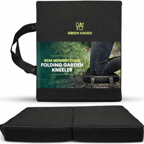 Green Haven Cuscino Pieghevole in Memory Foam per inginocchiarsi da Giardino, 7 cm, Leggero e Portatile, con Manici, Perfetto per Giardinaggio, inginocchiatoio da Bagno, Cuscino da Seduta, Supporto