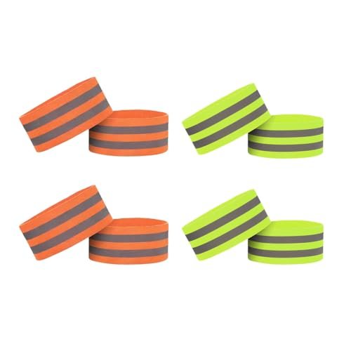 VYNZOR 4 pezzi Bracciali Riflettenti, Fasce riflettenti universali doppie, Fascia di sicurezza catarifrangente per corsa, bici e moto, Riflettente per ciclismo, jogging e corsa, Accessori adatti per