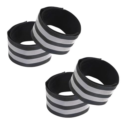 AEIXYA 4 Pezzi Bracciali Riflettenti, Fascia Catarifrangente Alta Visibilità per Running e Ciclismo, Cinturino Regolabile e Impermeabile per Sport Serali, Sicurezza Noturna per Adulti e Bambini