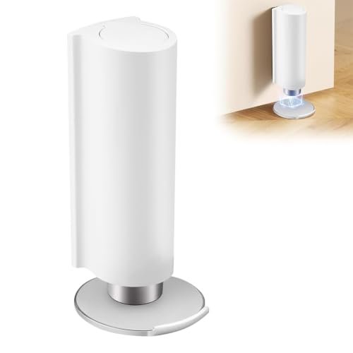 DWNSKR Fermaporta magnetico fermaporta magnetico da incollare ultra piatto senza foratura autoadesivo in acciaio inox bianco