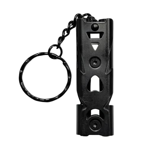 1 Fischietto Sopravvivenza in Acciaio Inox, Fischietto Emergenza per Outdoor, in Nero, per Escursionismo Campeggio, Accessorio di Sicurezza