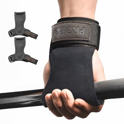 PROIRON Multi Grip Straps/Hooks, Premium Heavy Duty Weight Lifting Straps/Gloves, del Polso Imbottita da 5 mm e Tappetino Antiscivolo per Straps Palestra Uomo, Straps Palestra Donna