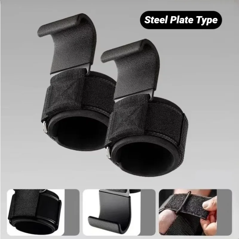 2 Pezzi Ganci Antiscivolo Premium per Sollevamento Pesi con Cinghie per Allenamento Fitness, Squat, Deadlift