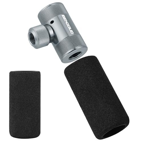 AOOWU Gonfiatore di CO2, Pompa CO2 Compatibile con Valvola Presta e Schrader, Leggero Pompa ad Aria CO2 con 2 Manicotto Isolato, per Pneumatici da Bicicletta per Bici e Mountain Bike (No Cartucce CO2)