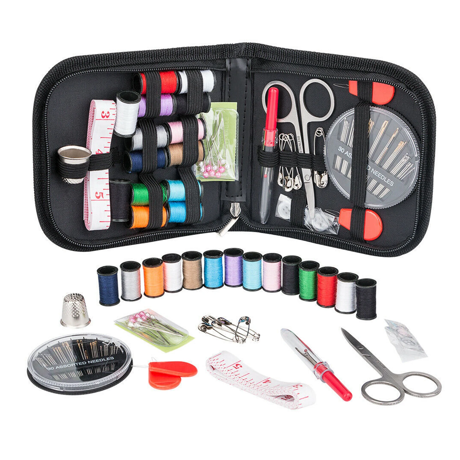 Il kit da cucito contiene 68 accessori e è un set da cucito portatile da viaggio adatto per principianti, adulti e famiglie, includono