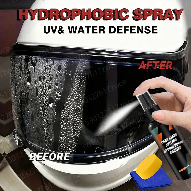 Rivestimento antipioggia spray idrorepellente per casco da motociclista per kit lucidante per specchietti per parabrezza per auto idrofobico antipioggia