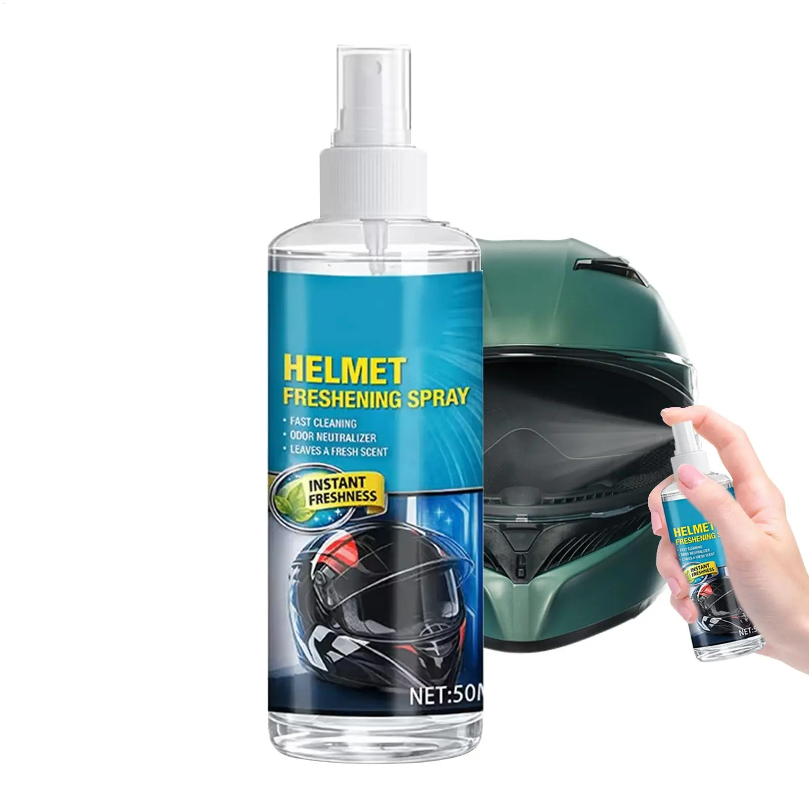 Kit di Pulizia per Moto 50ml, Detergente Portatile per Casco, Moto, Bici Elettrica, per Giorni di Pioggia