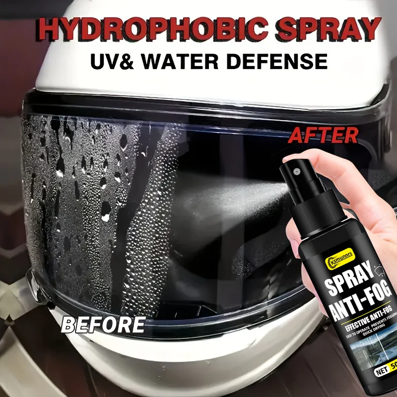 Spray antiappannamento per casco da motociclista, previene efficacemente l'appannamento, migliora la visibilità con un nano rivestimento durevole, adatto a tutti
