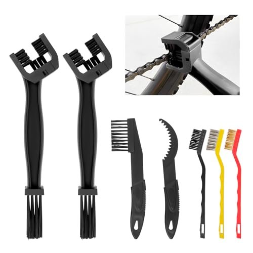 7 Pz Kit Pulizia Catena Bicicletta, Spazzola Catena Moto, Spazzola per Pulizia della Bicicletta, Strumento per Manutenzione dell'Attrezzatura della Biciclette da Montagna, Strada, Città, BMX