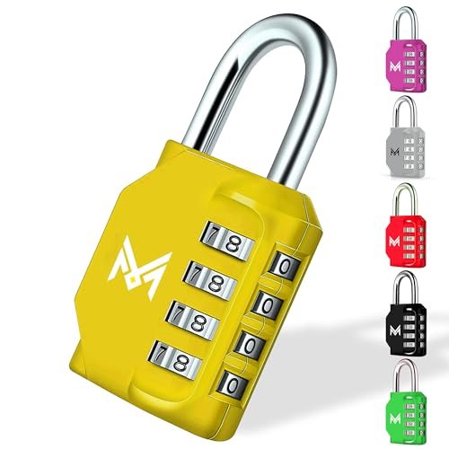 MERCURYAL Lucchetto combinazione - Lucchetto armadietto - 1/2 pz di colore nero e giallo - Palestra, cassetti, Gym