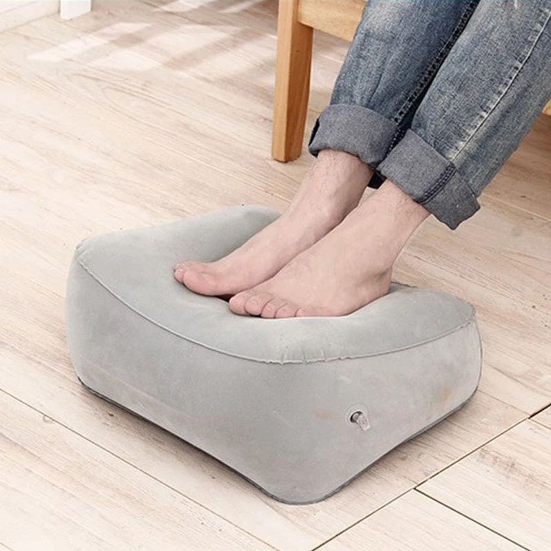 Utile cuscino gonfiabile portatile per poggiapiedi da viaggio cuscino d'aria pieghevole aereo letto del treno poggiapiedi in PVC per auto da massaggio da viaggio
