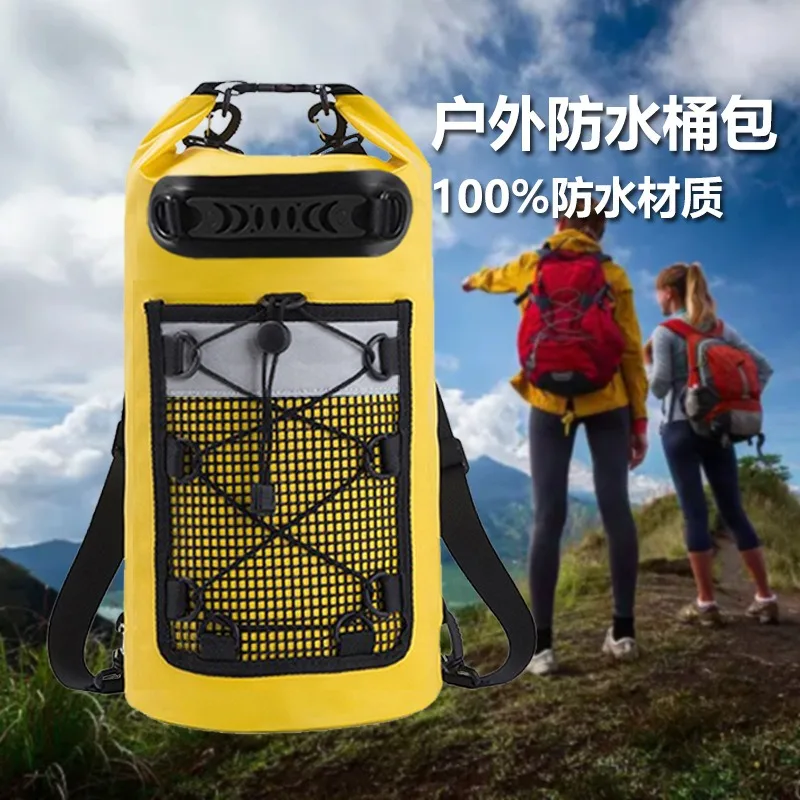 Zaino Impermeabile con Chiusura Roll-Top da 10/20/30L, Galleggiante, per Campeggio, Kayak, Rafting, Pesca, Escursionismo
