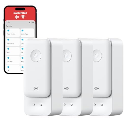 Sensore d'Acqua WiFi SwitchBot di 3, Rilevatore di Perdite d'Acqua Intelligente, 100dB Avvisi Regolabili e di App, IP67 Impermeabile, Rivelatore Wireless, nessun Hub richiesto (supporto 2.4G)