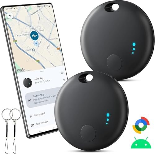 Android Smart Tracker Tag, Tracker Tag Android Bluetooth Localizzatore Tracker Tag Localizzatore per Bagagli/Borse/Portafogli/Zaini, Chiavi Trova Oggetti Compatibile “Google Find Hub”
