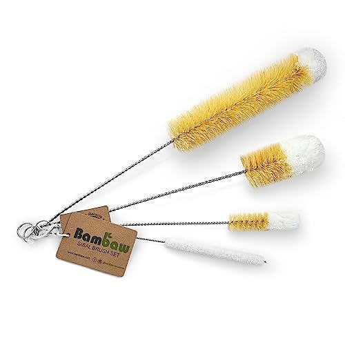 Bambaw Scovolino Bottiglie, Scovolino Borraccia e Biberon, Pulisci Bottiglie, Bottle Brush, Cleaning Brush, Cleaning Brush Set, 3 Diverse Dimensioni