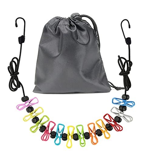 Stendibiancheria campeggio,Corda per biancheria antiscivolo, da viaggio, portatile, con 12 mollette, accessori da campeggio, vacanze e dormitorio