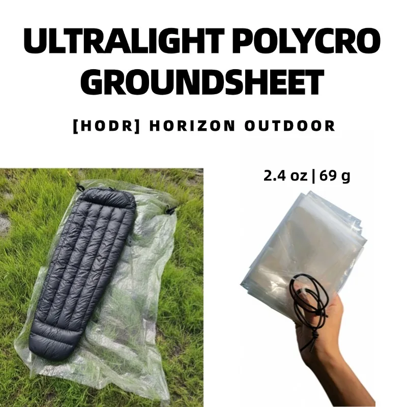 [HODR GEAR] Telo di Base Ultraleggero in Polycro 69g — Telo Impermeabile per Tenda, Tappetino Portatile per Campeggio UL Gear, Attrezzatura da Escursionismo