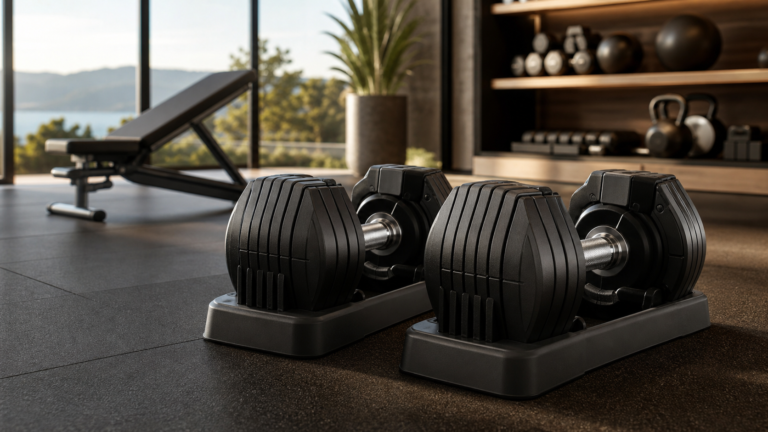 Manubri regolabili in una home gym moderna - ShopTips.it