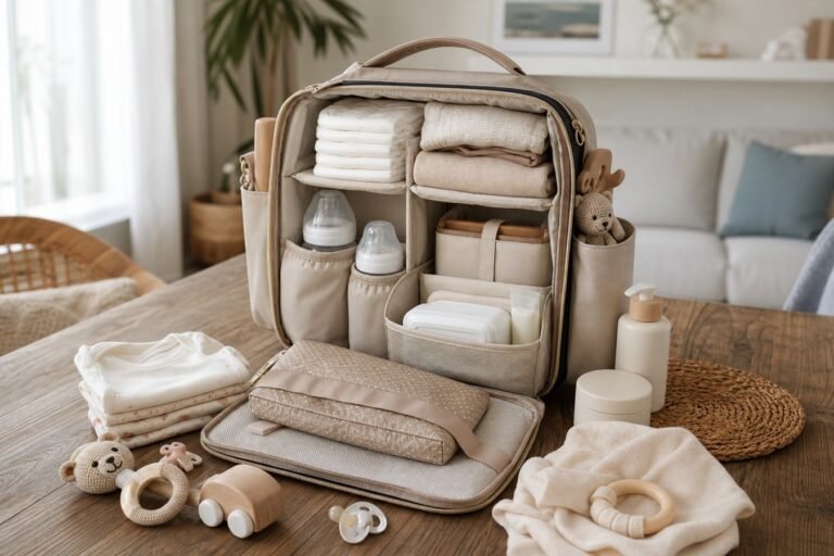 Borsa pannolini organizzata con accessori - ShopTips.it