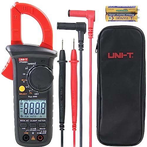 UNI-T UT200B+ Pinza Amperometrica AC, True RMS Auto-Ranging Digitale Multimetro con Rilevamento dei Fili in Tensione per Misurare Tensione AC/DC, Corrente AC, Resistenza, Diodo e Continuità