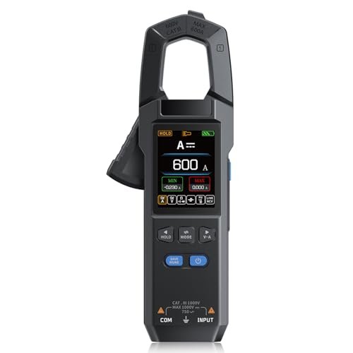 DEWIN Pinza Amperometrica,AC/DC True RMS 10000 Conteggio Illuminazione a LED Misurazione della Tensione Corrente Multimetro a Pinza Corrente Tester Elettricista