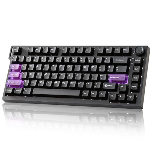 YUNZII RT75 PRO Tastiera Gaming Meccanica, Switch Hall Effect, Rapid Trigger, Bluetooth/USB-C/2.4G, 8KHz, Pulsante Regolabile, RGB, 75% Compatta, 8000mAh, TGL/SOCD/DKS/MT (Nero)