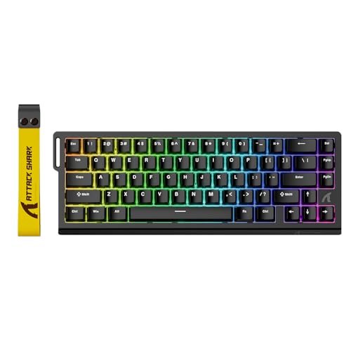 ATTACK SHARK X68 HE Tastiera Rapid Trigger 8000Hz, Tastiera Gaming RGB Cablata al 60% con Precisione RT di 0,01mm, Switch Magnetici, Attuazione Regolabile, Snap Tap, per PC/Mac, Nero