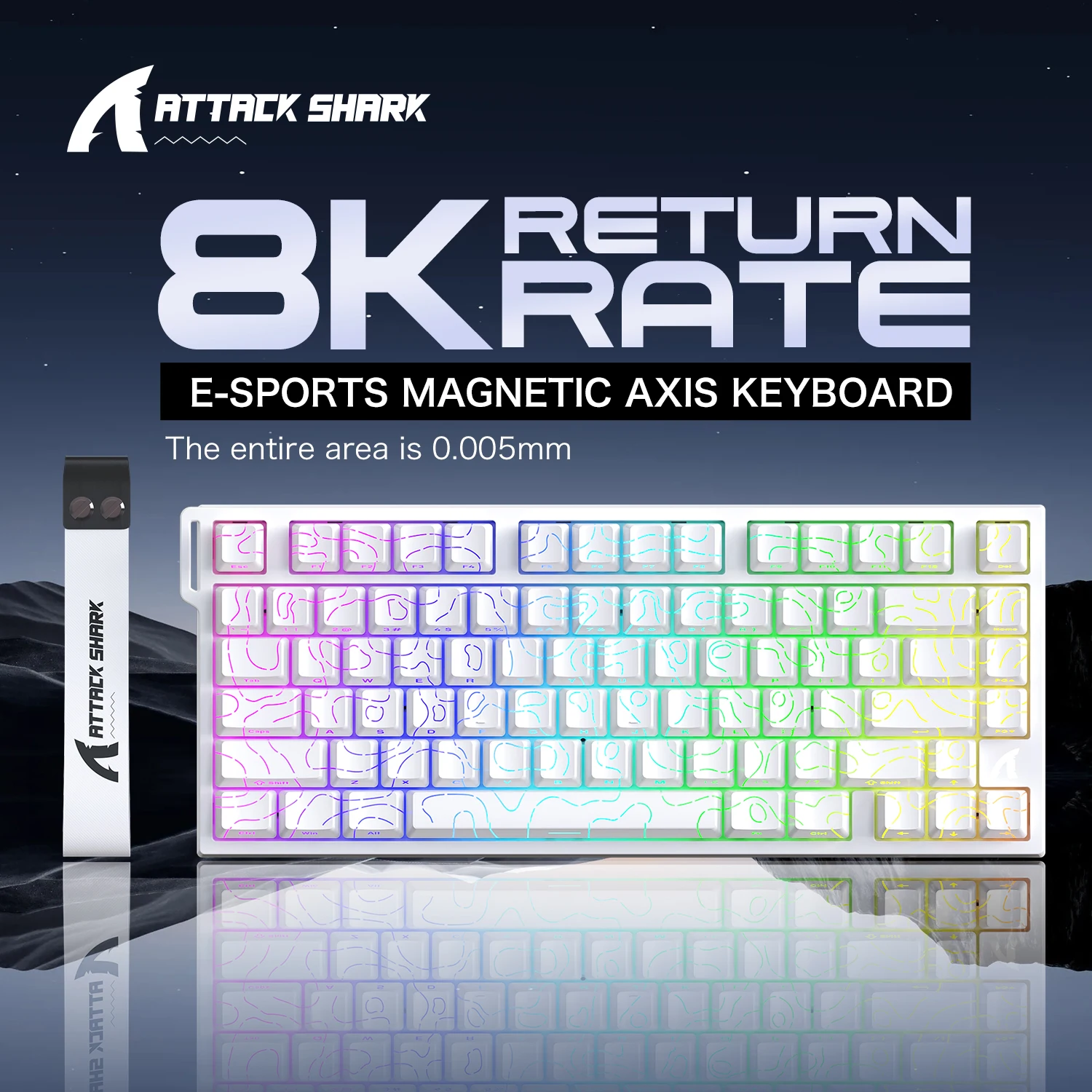 Tastiera Gaming Magnetica ATTACK SHARK R82 HE 8000Hz 0.005mm Rapid Trigger Bassa Latenza RGB Hall Effect Cablata 75%