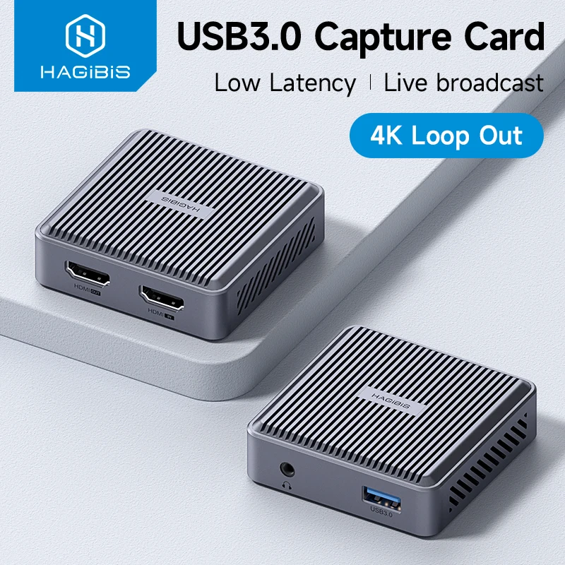 Scheda di acquisizione video compatibile HDMI Hagibis 4K Loop Out per la registrazione di giochi Streaming live 1080P Grabber MS2131 per PS4/5 Switch