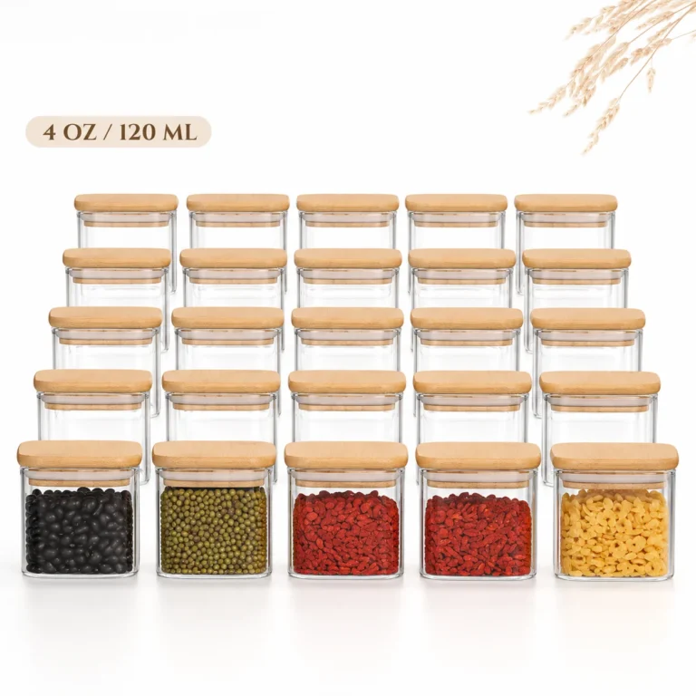 Set di barattoli in vetro per spezie con coperchio in bambù - Shoptips.it
