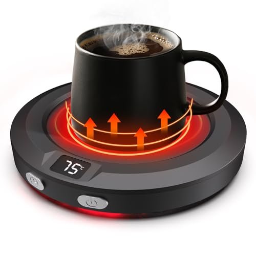 MXMZHXU Scalda Tazza, Scalda Tazza usb da Scrivania con 3 Impostazioni Temperatura, Scaldatazza con Spegnimento Automatico 2-12h, Scalda Tazzine da Caffè per Latte, Tè, Acqua (nero)