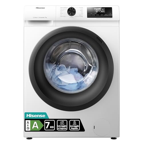 Lavatrice Hisense WFQE7012EVM slim 7 kg 1200 giri vapore