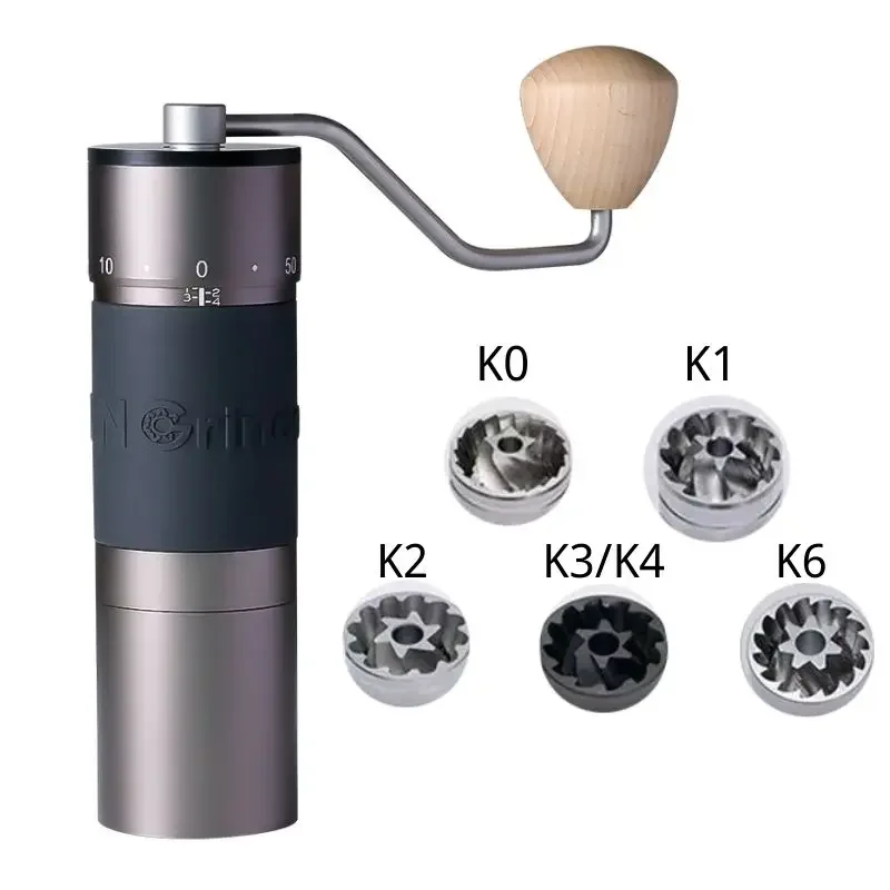 Macinacaffè Manuale Kingrinder con Nucleo di Macinazione in Acciaio Inox 420, Macina Caffè Portatile K0/K1/K2/K6 38mm 48mm