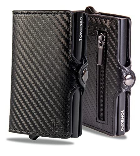 1ONESPO Porta Carte di Credito Uomo - Portacarte Slim con Po