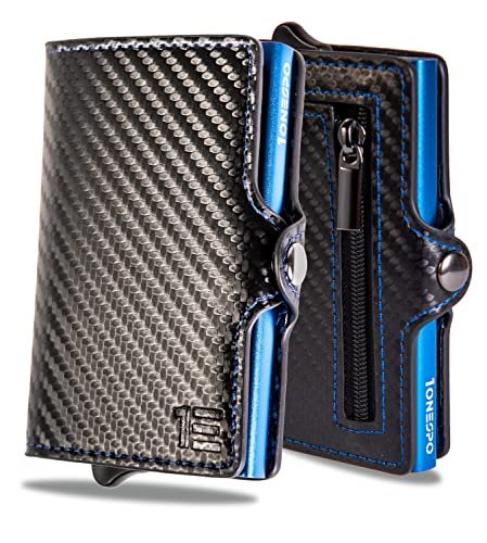 1ONESPO Porta Carte di Credito Uomo - Portacarte Slim con Po