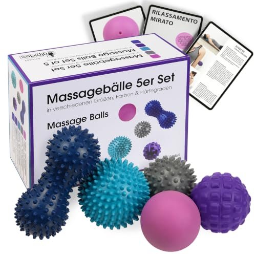 ALPIDEX Palline per massaggio set di 5 - lacrosse, peanut e