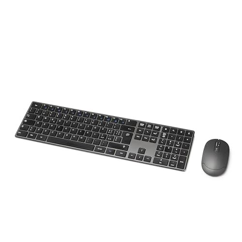 Amazon Basics mouse wireless ricaricabili, tastiera full siz
